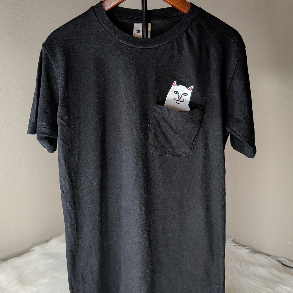 Ripndip Pocket T-Shirt Womens Small Black Lord Nermal Hidden Graphic Skate Tee